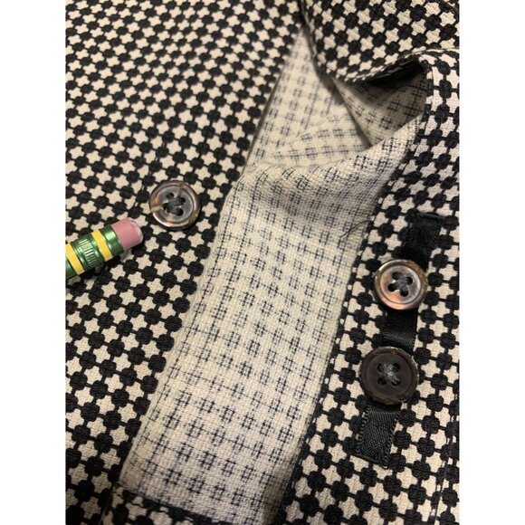 Vintage Silk Houndstooth Button Up Shirt Size XXL - Picture 6 of 10